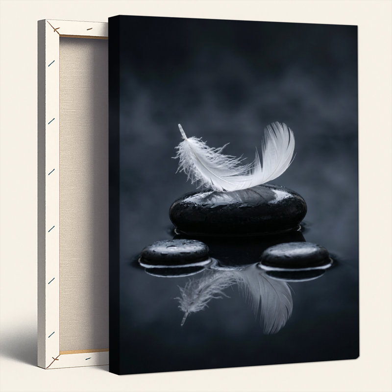 «Feather Stone», reproduction d'art sur toile, ensemble de 1, Wrapped Canvas, 24"H x 18"W
