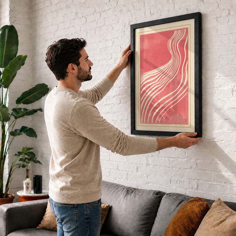 Flowing Lines Art Deco - Print, Black, A4 - 29.7 x 21.0 cm