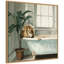 «Lion Relaxing in Tub Zen Bathroom» par The Creative Bunch Studio, reproduction d'art sur toile encadrée-1970508073