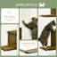 Étagère murale pour chat 4 couches, arbre à chat mural