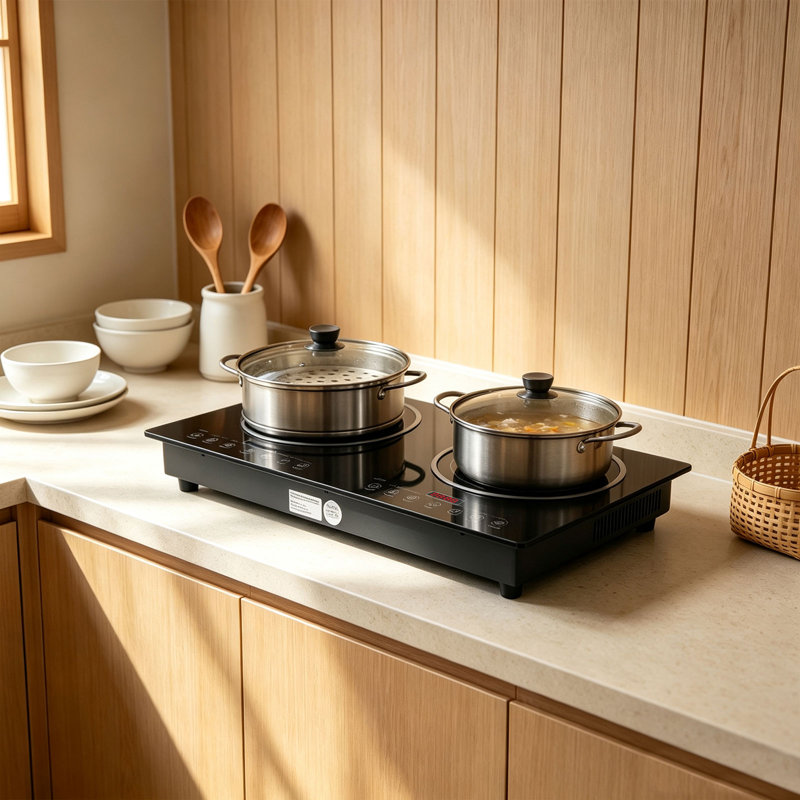Plaque de cuisson électrique à 2 brûleurs 2400W