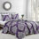 Ensemble de couvre-lit réversible mauve et blanc 3 pièces