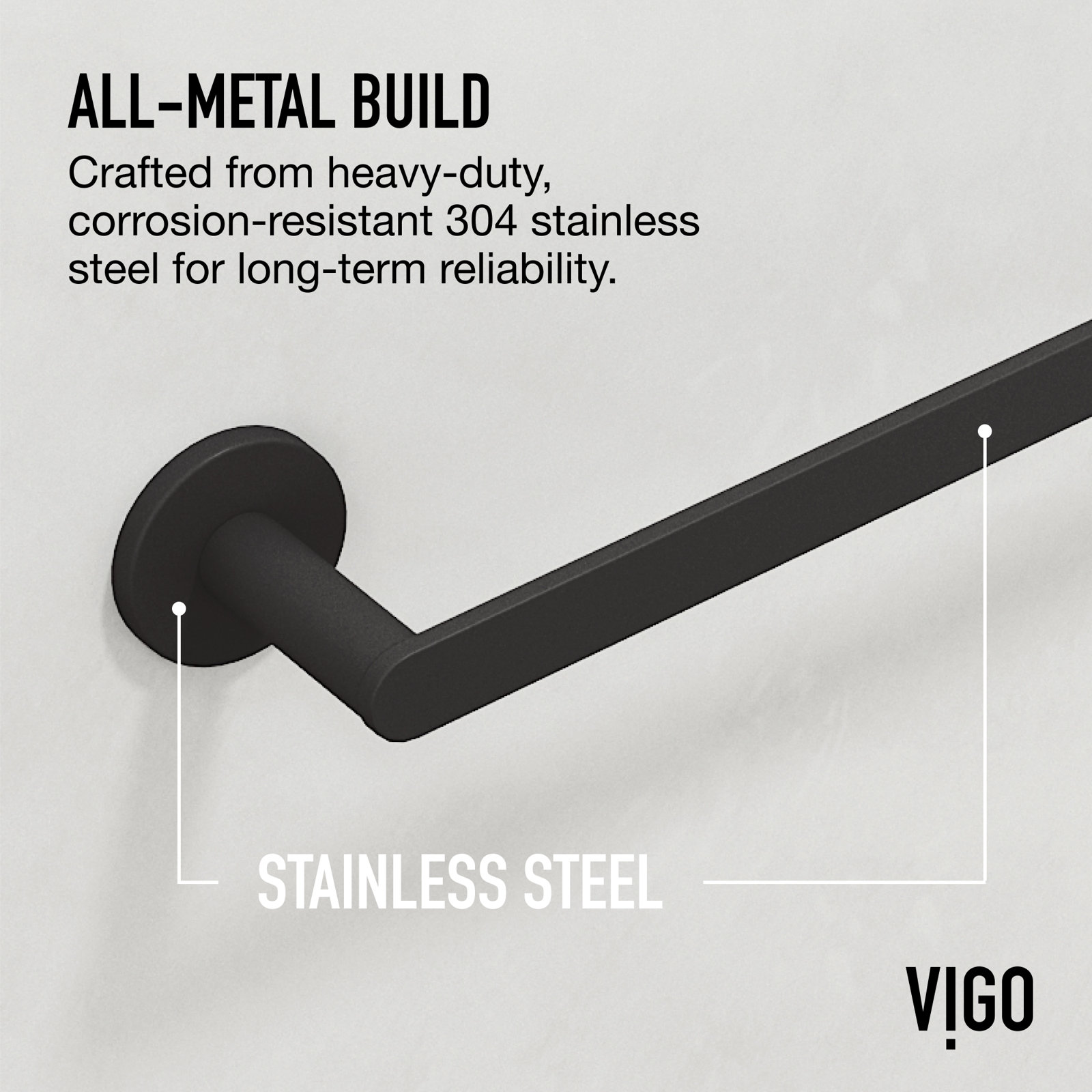 VIGO Arden 3-Piece Matte Black Bathroom Hardware Set with 24-in Towel Bar, Toilet Paper Holder and Hand Towel Holder