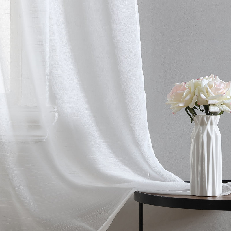 Solid Sheer Rod Pocket Curtain Panels, 38" W x 96" L