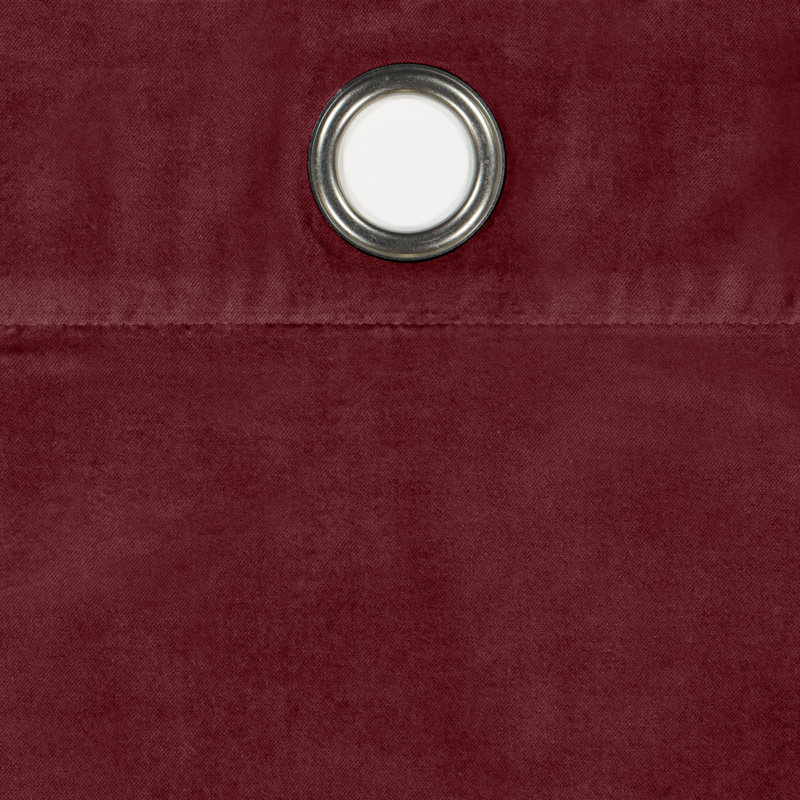 Eclipse Luxury Cotton Velvet 100% Blackout Grommet Curtain Panel, 50" W x 84" L, Port