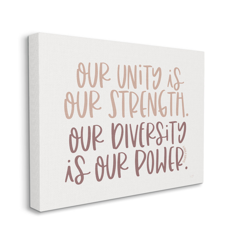 «Unity Is Force» par Lux + Me Designs - Art textuel, Toile tendue, H 16 po x l 20 po x P 1,5 po