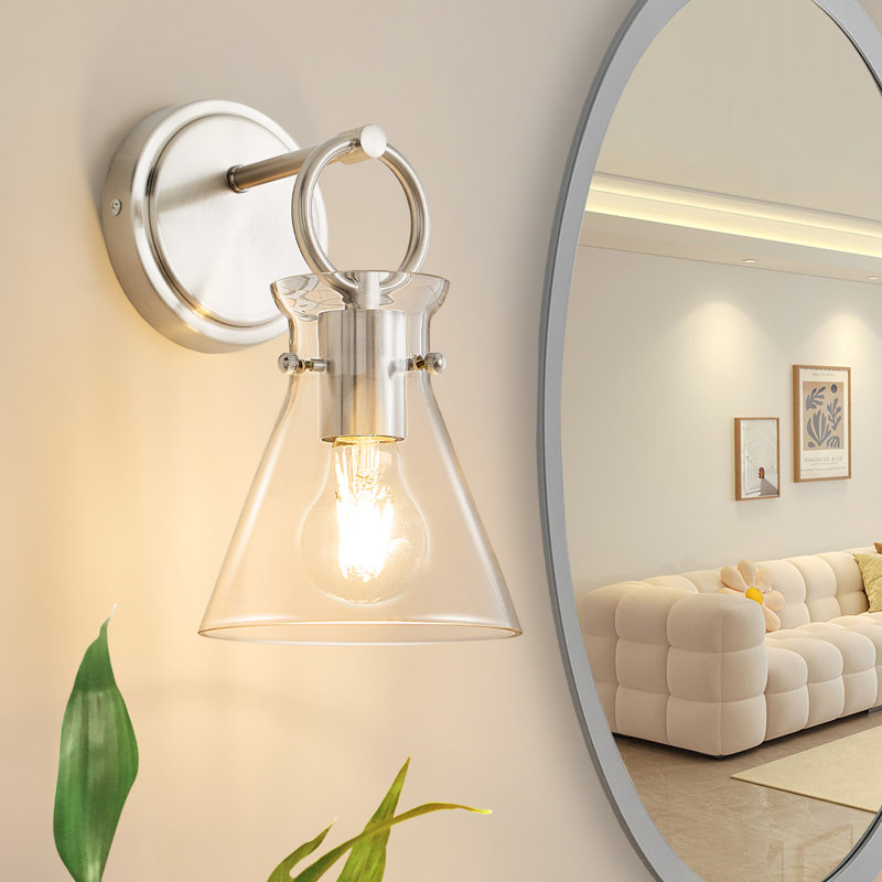 Cadal modern steel wall light, Nickel