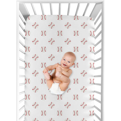 Baseball Patch Fitted Crib Sheet