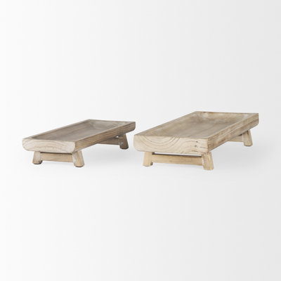 Eviana Solid Wood Tray - Set of 2