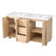 Meuble-lavabo double avec lavabos en résine et grain de bois naturel Modern