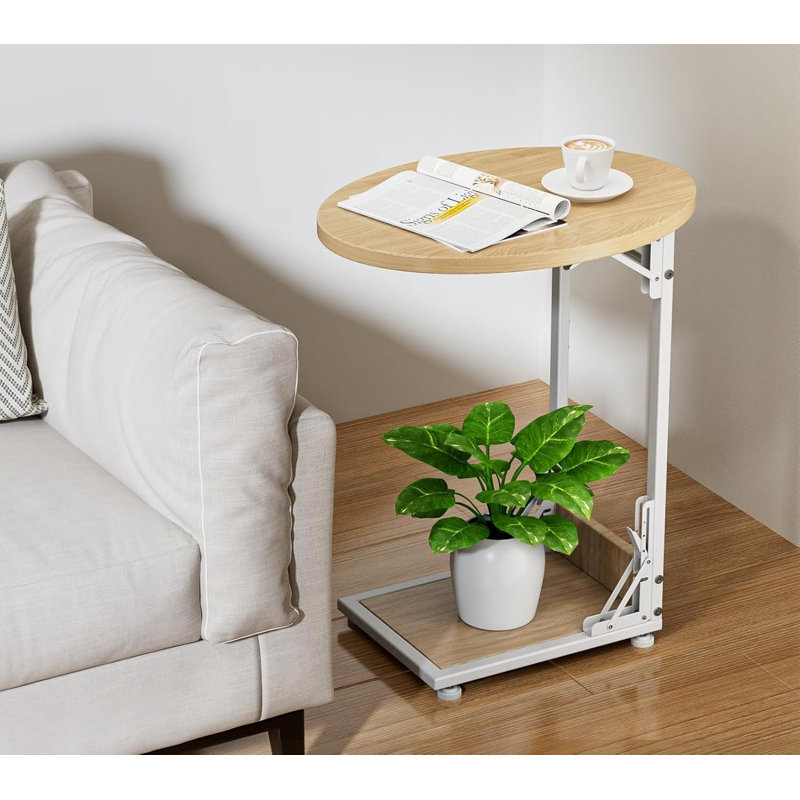 Folding Table, Natural/White