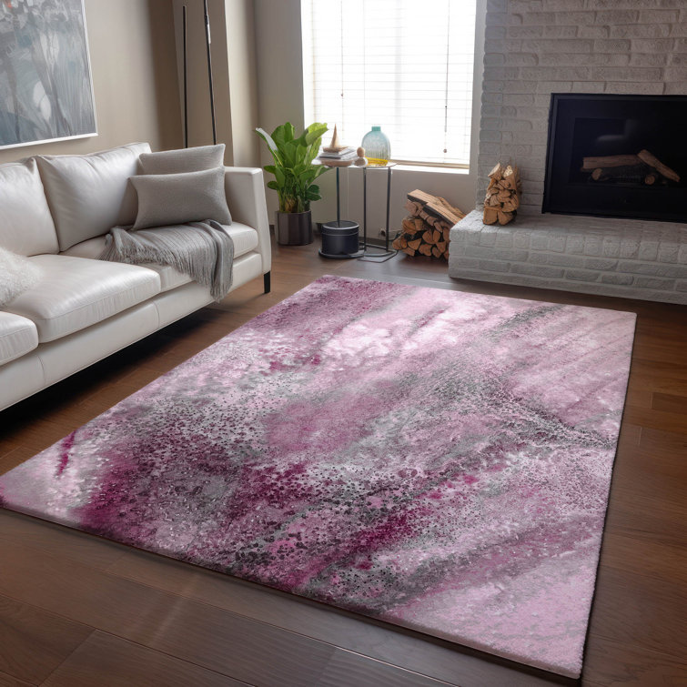 Premium Machine Washable Cerrito AMF505 Pink Rug