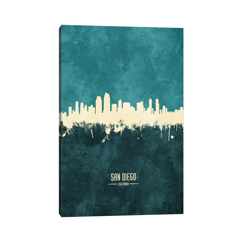 San Diego California Skyline by Michael Tompsett - Wrapped Canvas Print, 20.32 cm H x 30.48 cm W