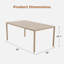 Grande table de salle à manger en métal aspect bois pour 6 personnes avec trou pour parasol, grande table rectangulaire d'extérieur de 65 po Andersonville