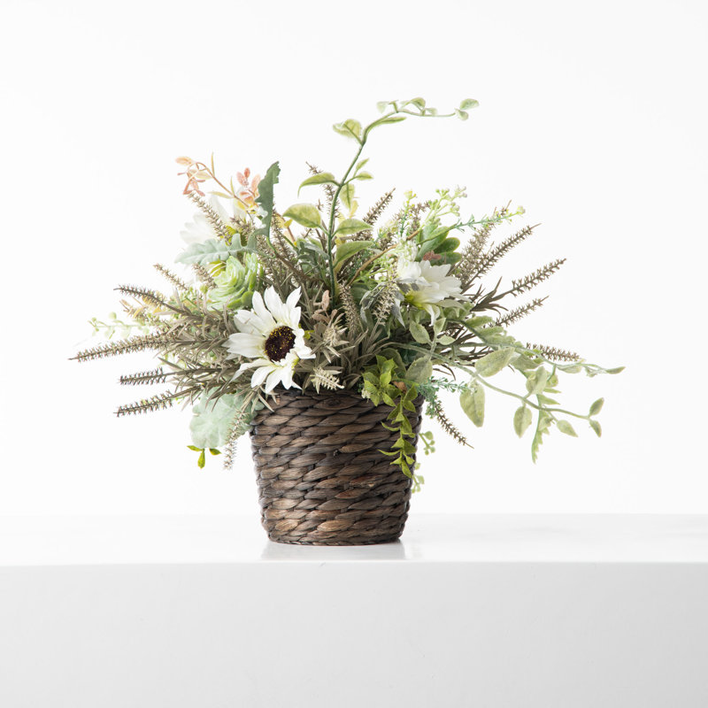 Arrangement floral tournesol en pot