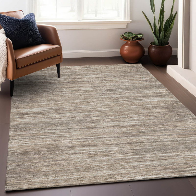 Premium Machine Washable Prisco Taupe Rug, Rectangle 10' x 14'