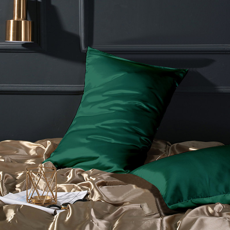 Pillowcases, Satin Luxurious Pillowcases with Envelope Closure - NTBAY, Standard, Dark Green