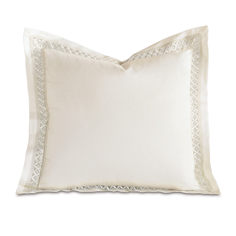 Juliet 100% Cotton Envelope Sham, Euro, Ivory/Ivory