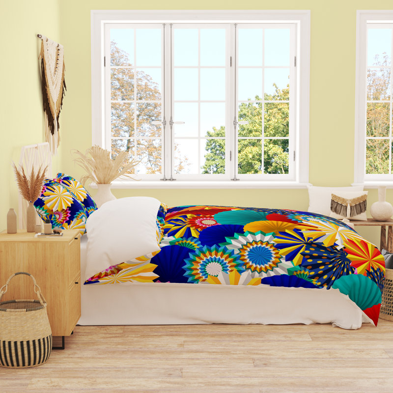 Geometric Shapes Duvet Cover, King Duvet Cover + 2 King Shams