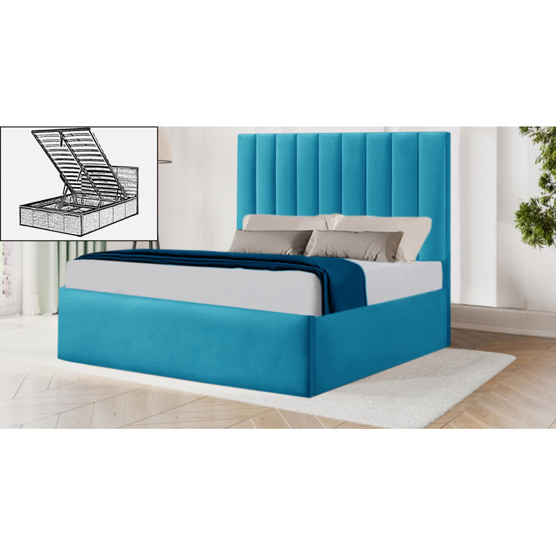 Brendalyn Upholstered Ottoman Storage Bed, Double (4'6), Teal