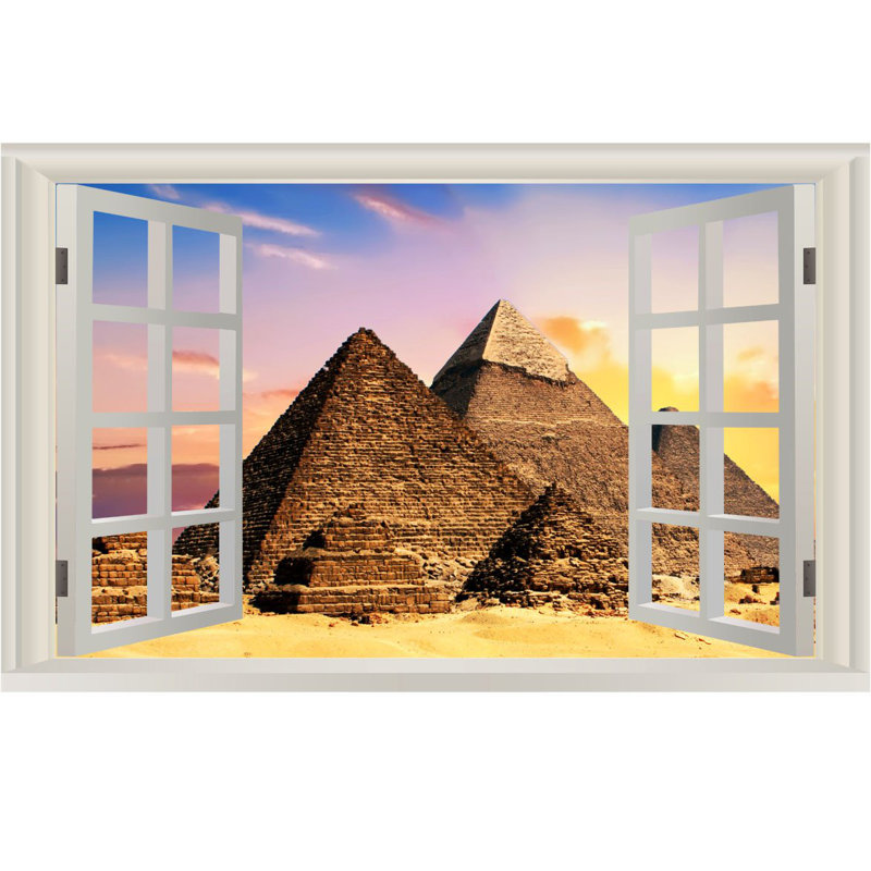 Décalcomanie murale à pyramides égyptiennes et colles, 16 po x 24 po