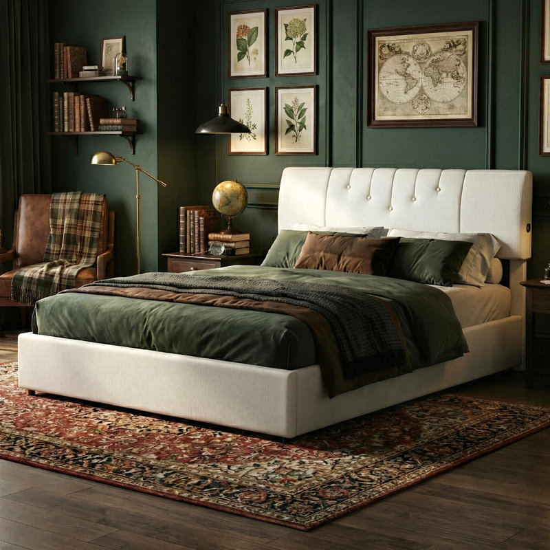 Upholstered Ottoman Storage Bed, European Kingsize (160 x 200 cm)