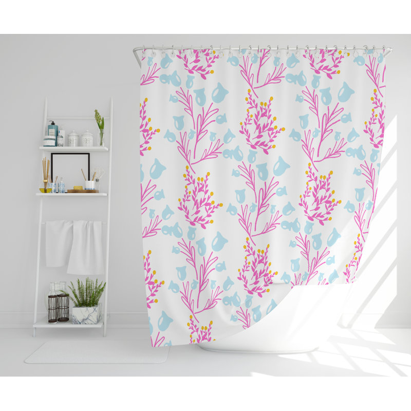 Pelton Polyester Shower Curtain Set, 168cm H x 168cm W