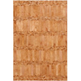 Cowhide Geometric Area Rug in Cognac