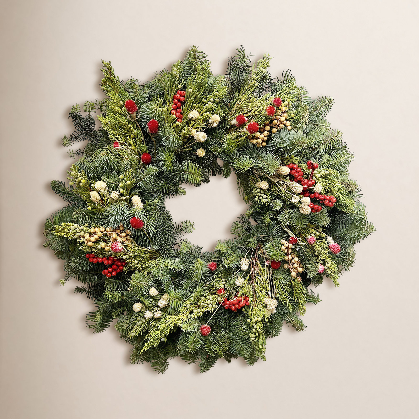 22" Handcrafted Juniper Christmas Wreath
