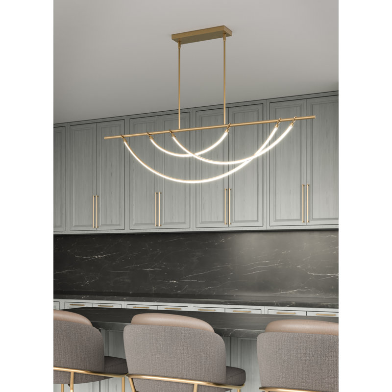 Aryas 3 - Light LED Pendant, 62.25" H x 48" W x 1.75" D