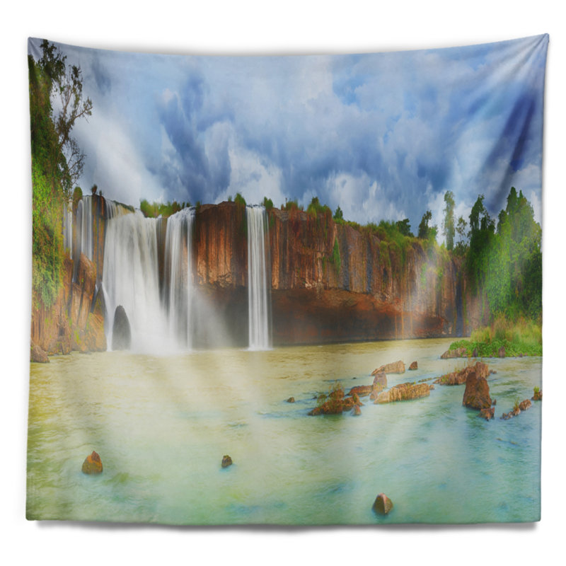 Photographie dry nur cascade panorama tapisserie, H 78 po x l 92 po