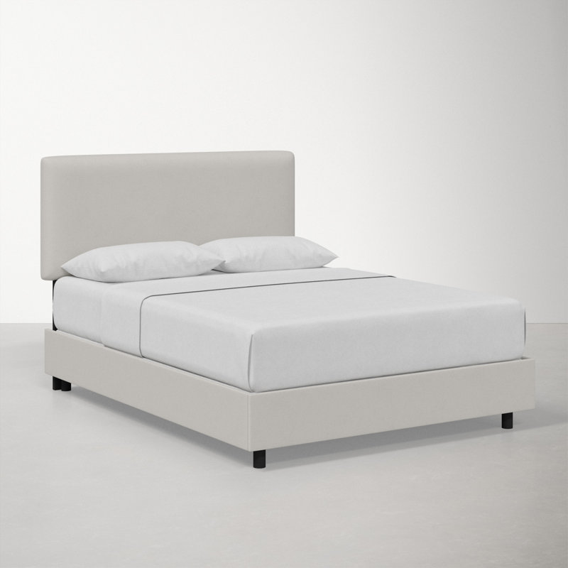 Eisley Upholstered Standard Bed, California King, Bella Light Gray Performance Velvet