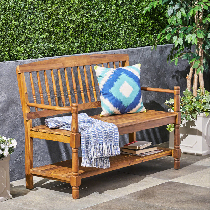Banc Imperial, bois, 17,75 po, profondeur de siège avec finition de rangement, 24,75 po de largeur
