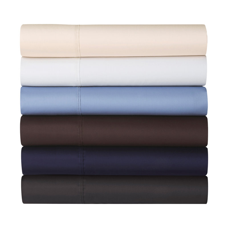 Modern Living 300 Thread Count 100% Cotton Sateen Sheet Set, Cream, King Flat Sheet + 1 Fitted Sheet + 2 Pillowcases