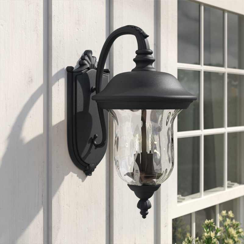 Antkeo Glass Wall Light, Black, 19.5" H x 10" W