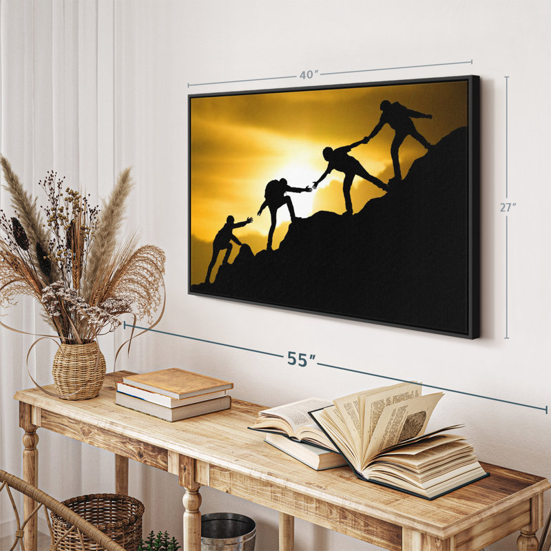 Climbing Teamwork Canvas Print, 27" H x 40" W