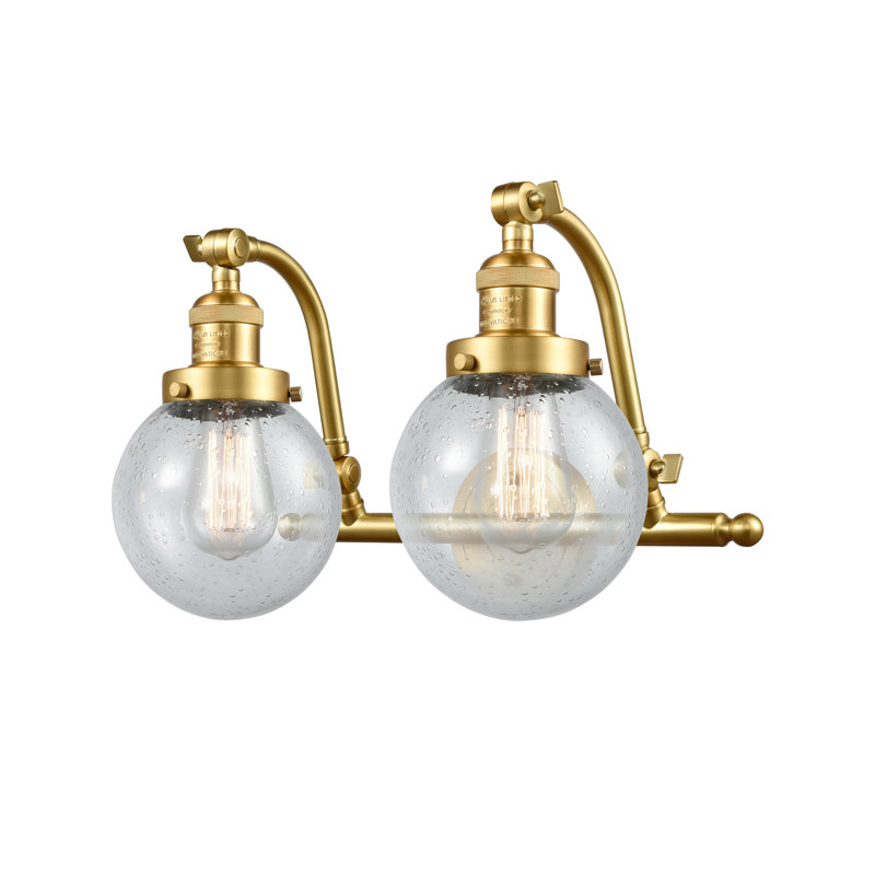 Éclairage de salle de bain à intensité variable 2 lumières Zarmayr, Ampoule incandescente rétro de 60 watts, Grainé