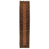 Hand Knotted Wool Area Rug in Rust And Black