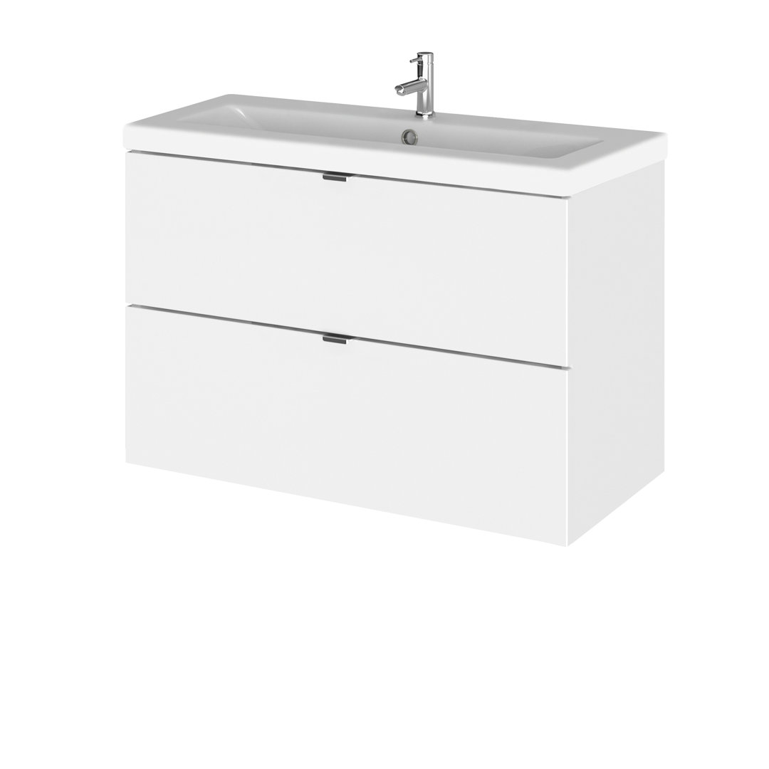 Fusion Single Bathroom Vanity with Integrated Vitreous China Basin