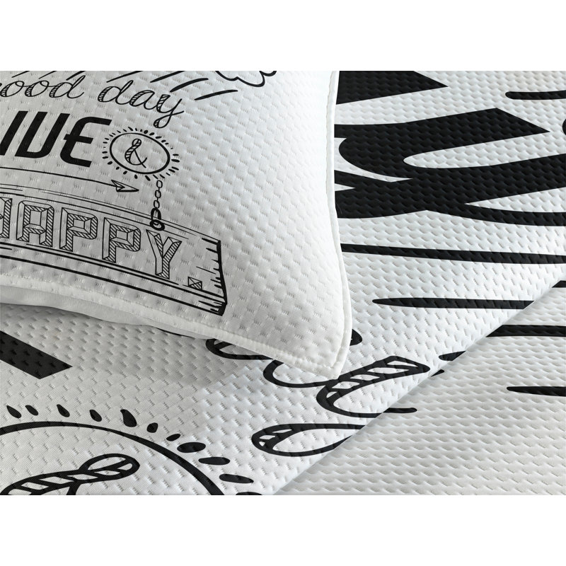 Twin White Quilted Bedspread Set with Pillow Sham