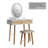 Angeligue Vanity Table Set with Adjustable Brightness Mirror and Cushioned Stool-1924019966