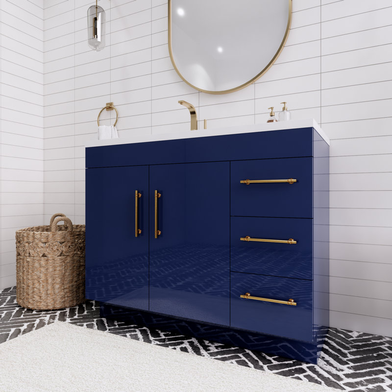 Ensemble de meuble-lavabo simple 42 po Spring, Bleu clair