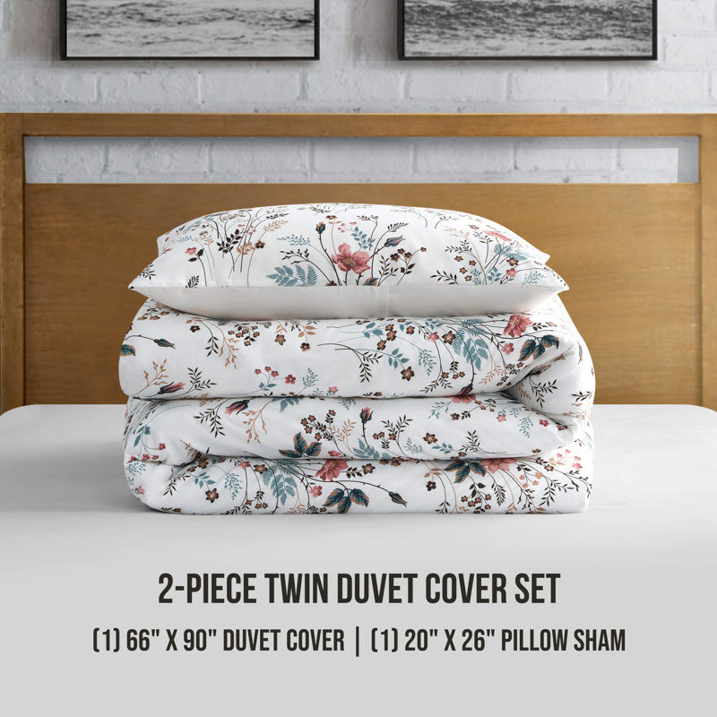 Lucky Brand Wild Flower Duvets, Queen Duvet Cover + 2 Standard Shams