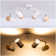 Modern 4 Light Track Lighting 32 Inch, Natural Solid Wood, Flexible Arm,GU10 Bulb Socket,Adjustable Track Heads Light Fixture