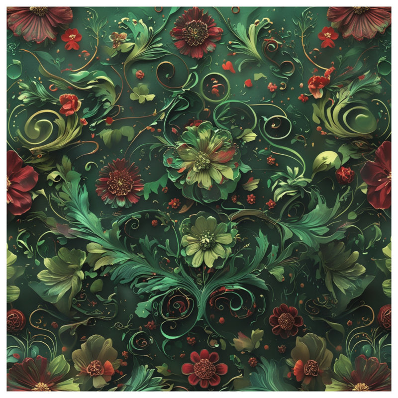 Tapisserie murale florale rouge - décoration murale florale, 50in H x60in W with 4 Grommets