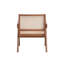 Ensemble de salon 2 pièces en bois naturel avec fauteuil et table de bout carrée assortie