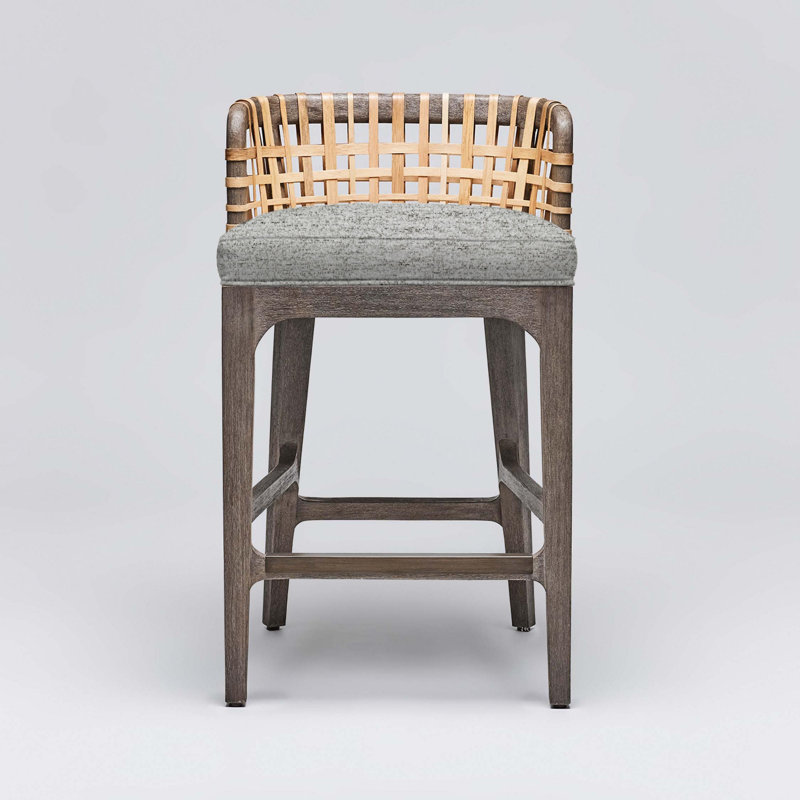 Tabouret de comptoir 26,5 po Palms, Cadre jade / gris céruse