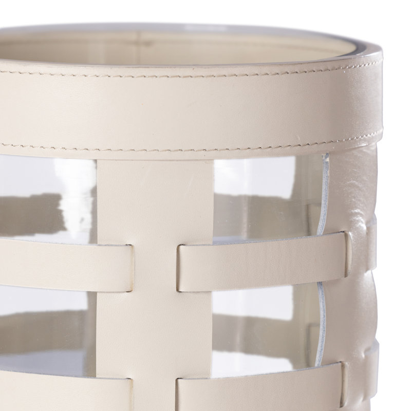 Vase en verre tissé Nappa, Crème, crème