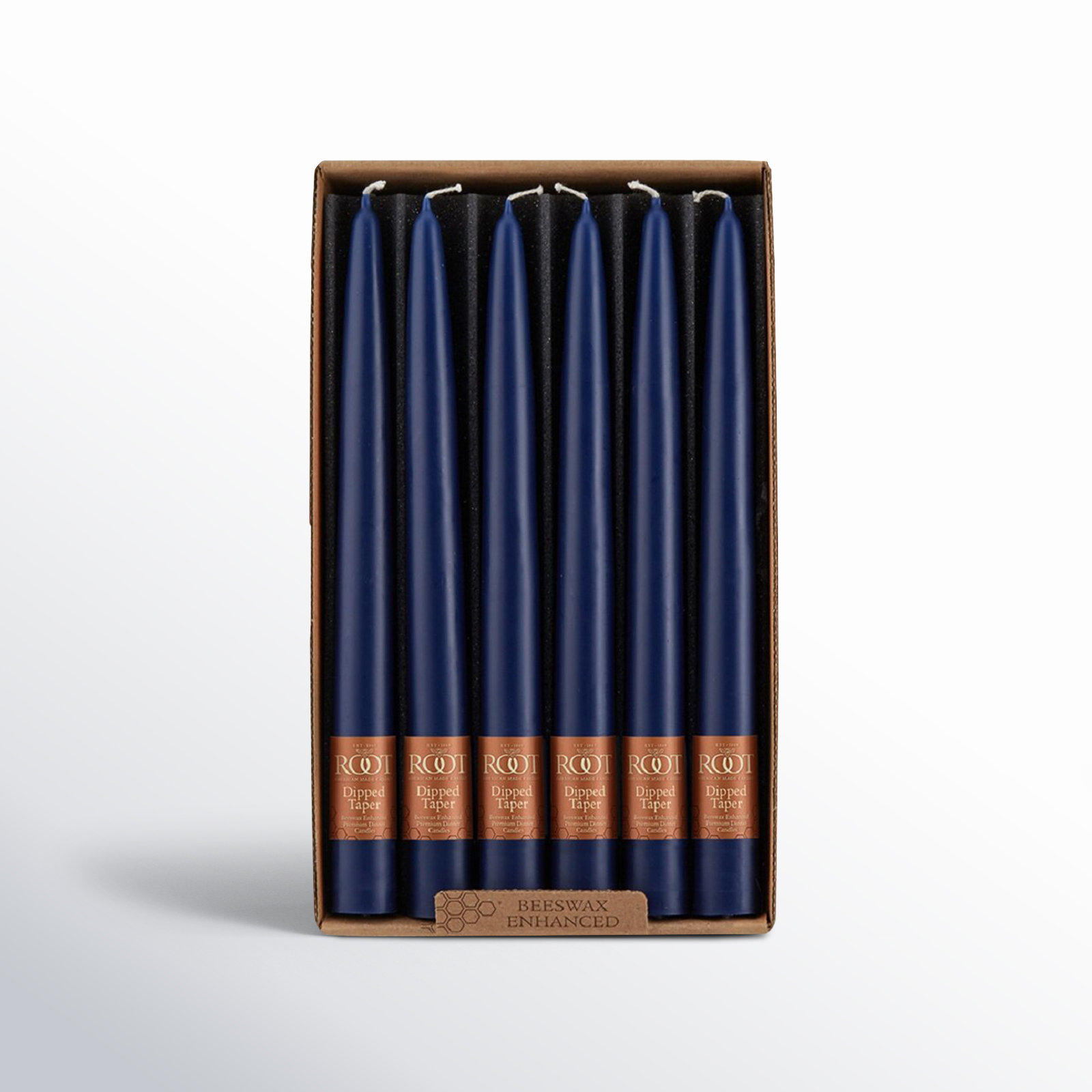 12 Piece Unscented Taper Candle Set, Abyss, 9" H x 0.88" W x 0.88" D