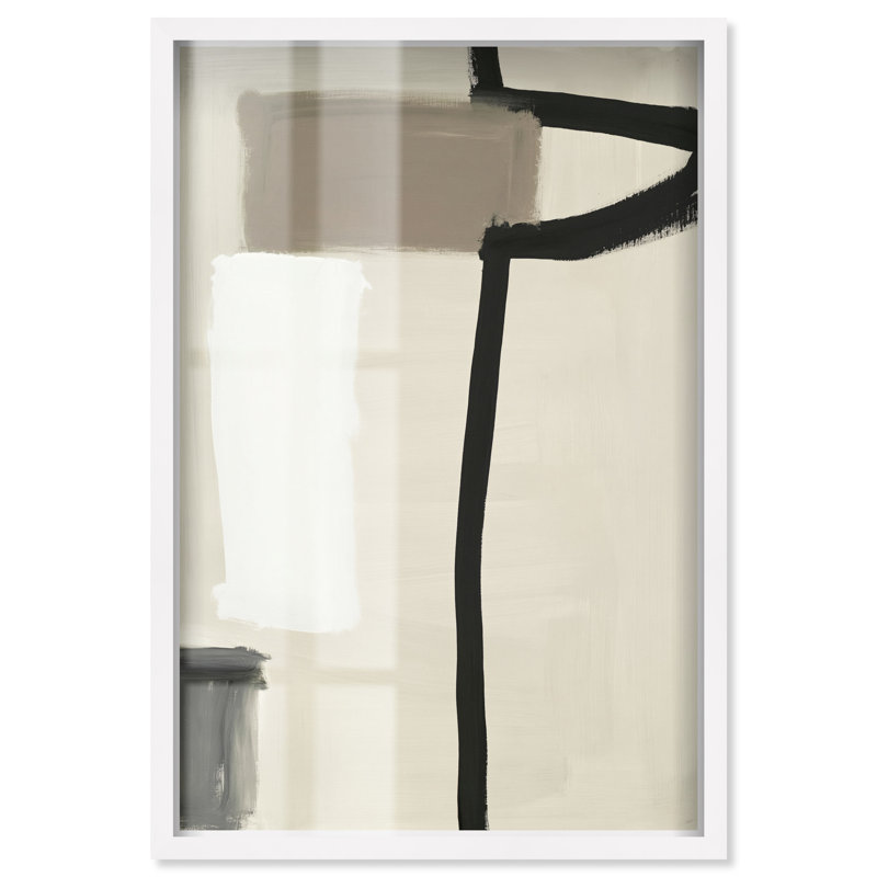 Impression sous verre « Géométrie linéaire III », style bohème minimaliste, par Art Remedy, cadre blanc, 20 x 30, Cadre blanc